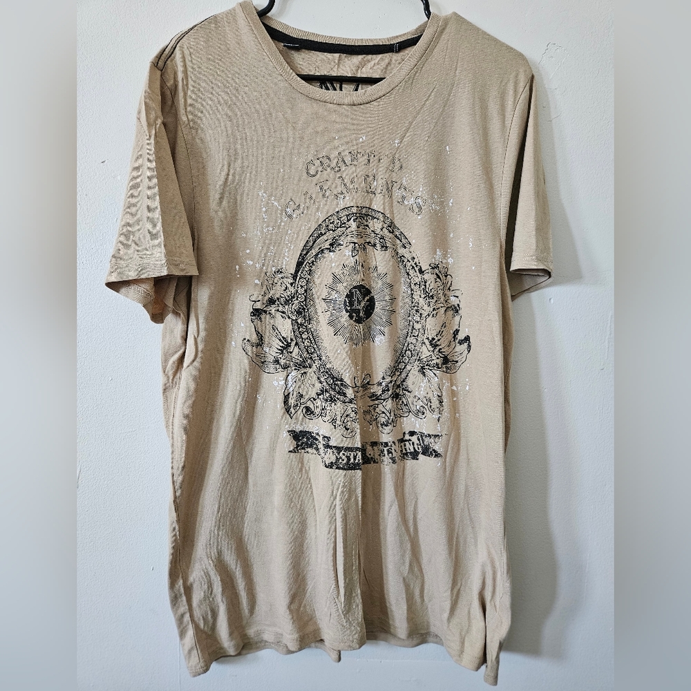 Nevada Tee shirt T-shirt a state of living crafted garments beige top mens large